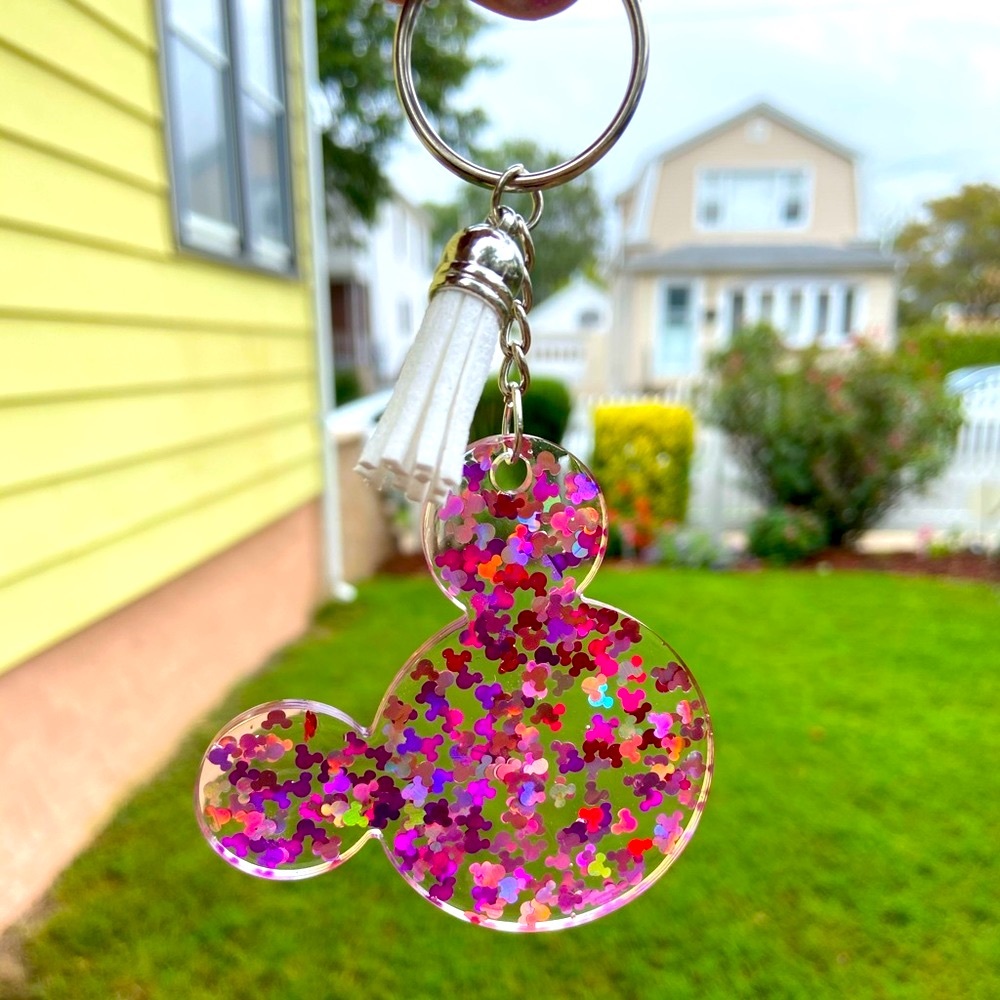 Glitter Mickey Keychain